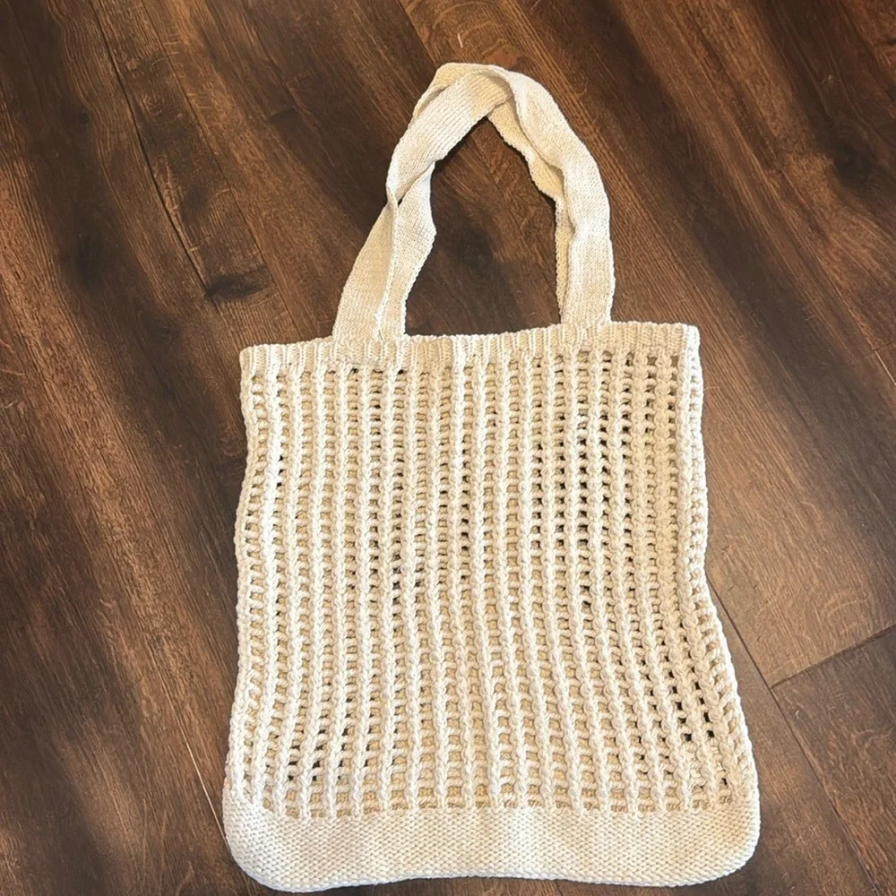 Crochet Loose Knit Boho Shoulder Tote Bag